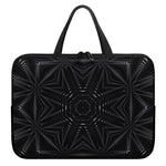 Black Kaleidoscope Print Laptop Sleeve With Handle