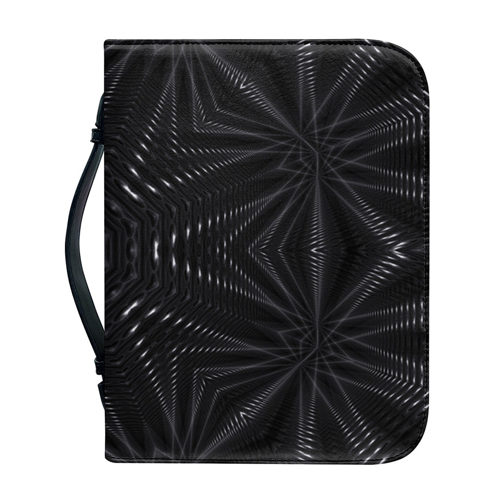 Black Kaleidoscope Print Leather Bible Cover