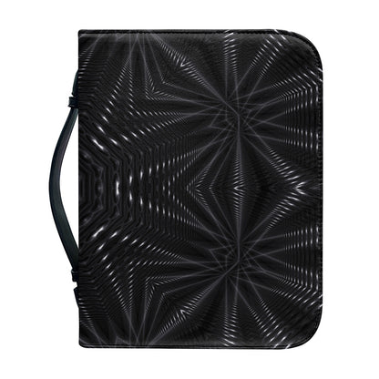 Black Kaleidoscope Print Leather Bible Cover