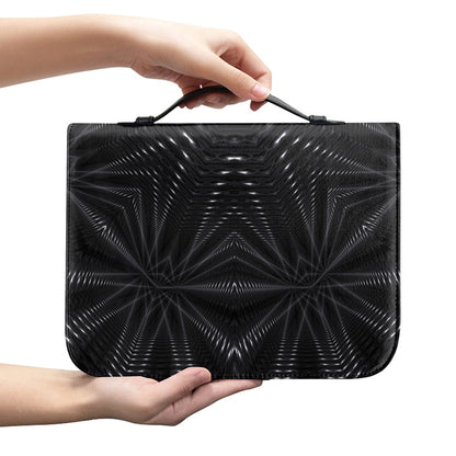 Black Kaleidoscope Print Leather Bible Cover