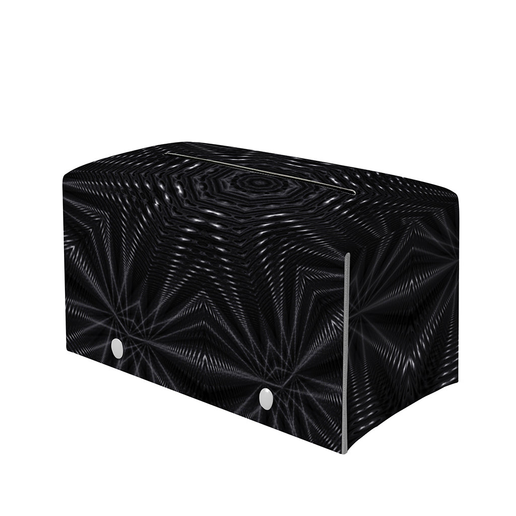 Black Kaleidoscope Print Leather Tissue Box Cover