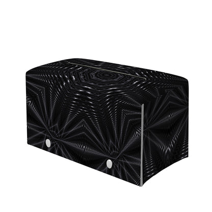 Black Kaleidoscope Print Leather Tissue Box Cover