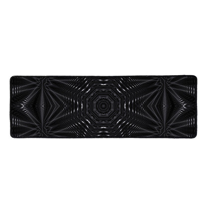 Black Kaleidoscope Print Long Kitchen Mat