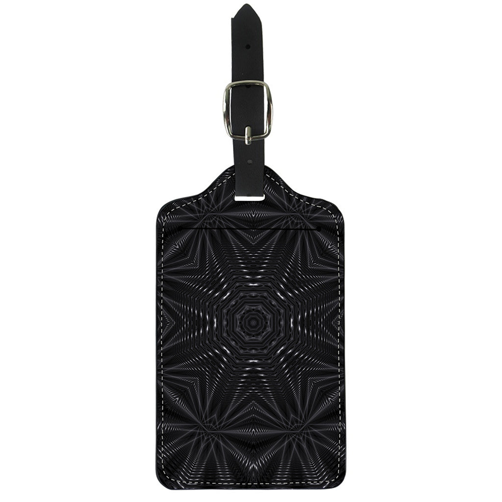Black Kaleidoscope Print Luggage Tag