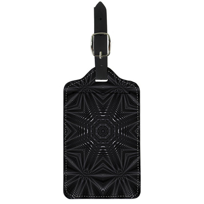 Black Kaleidoscope Print Luggage Tag