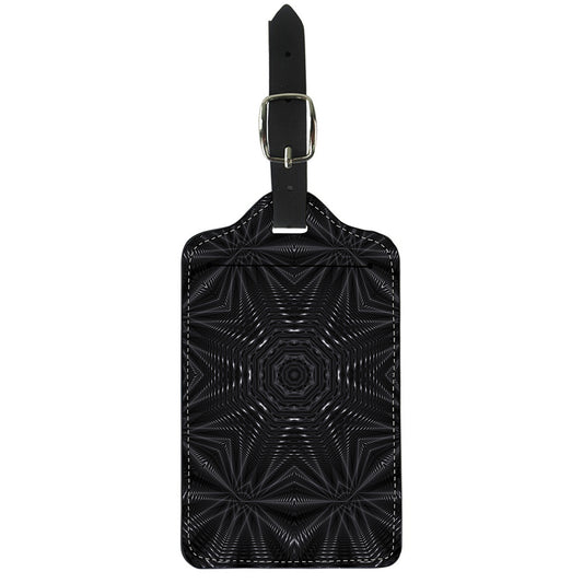 Black Kaleidoscope Print Luggage Tag