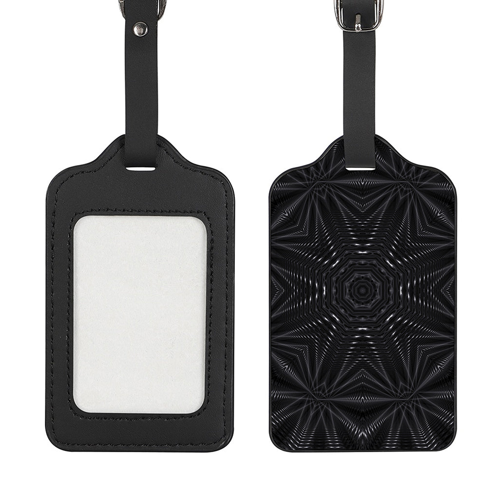 Black Kaleidoscope Print Luggage Tag