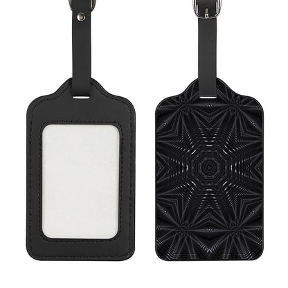 Black Kaleidoscope Print Luggage Tag