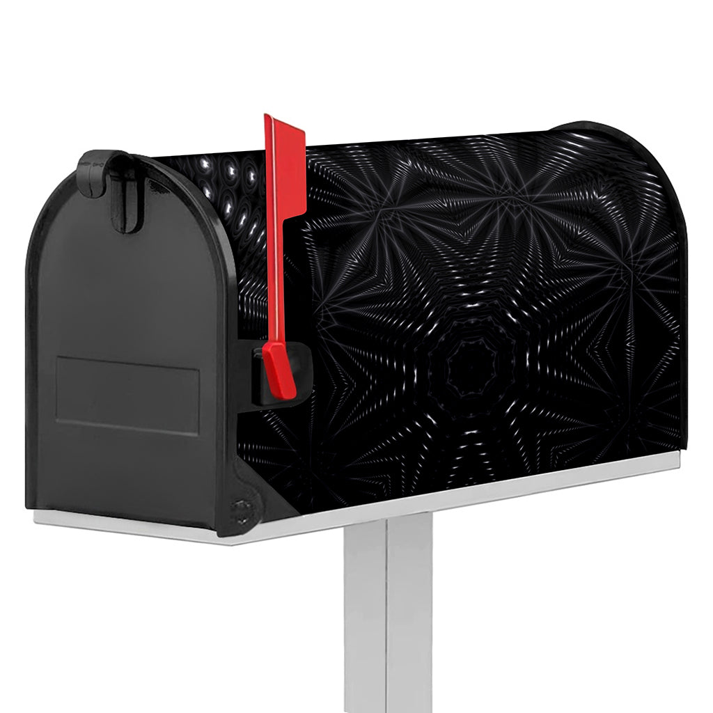 Black Kaleidoscope Print Mailbox Cover