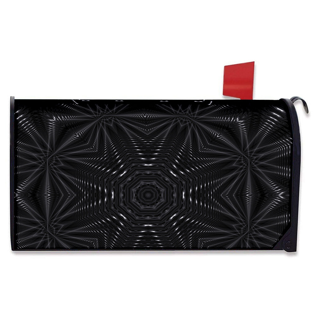 Black Kaleidoscope Print Mailbox Cover