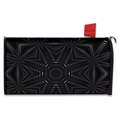 Black Kaleidoscope Print Mailbox Cover