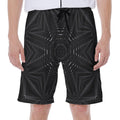 Black Kaleidoscope Print Men's Beach Shorts