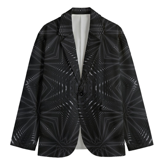 Black Kaleidoscope Print Men's Blazer