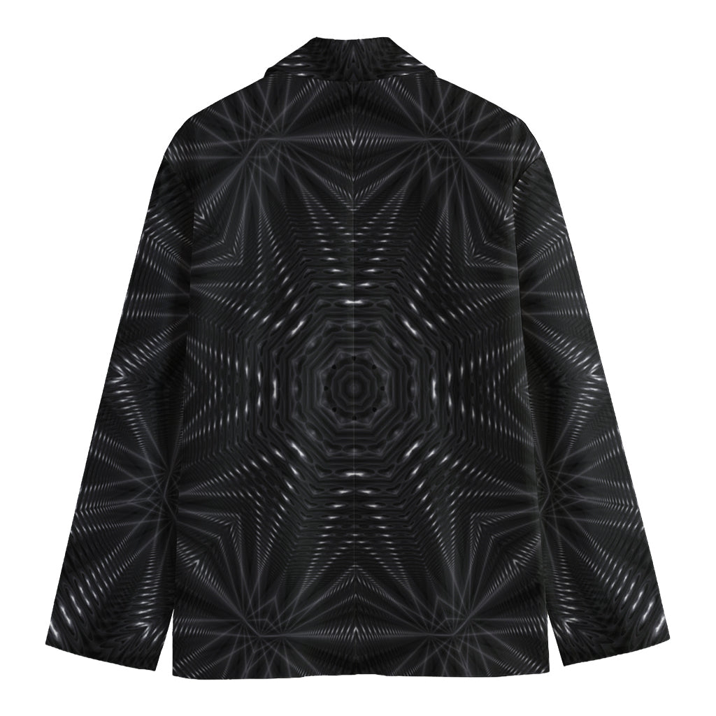 Black Kaleidoscope Print Men's Cotton Blazer