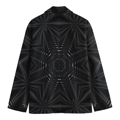 Black Kaleidoscope Print Men's Cotton Blazer