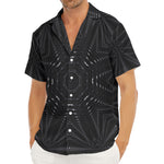 Black Kaleidoscope Print Men's Deep V-Neck Shirt