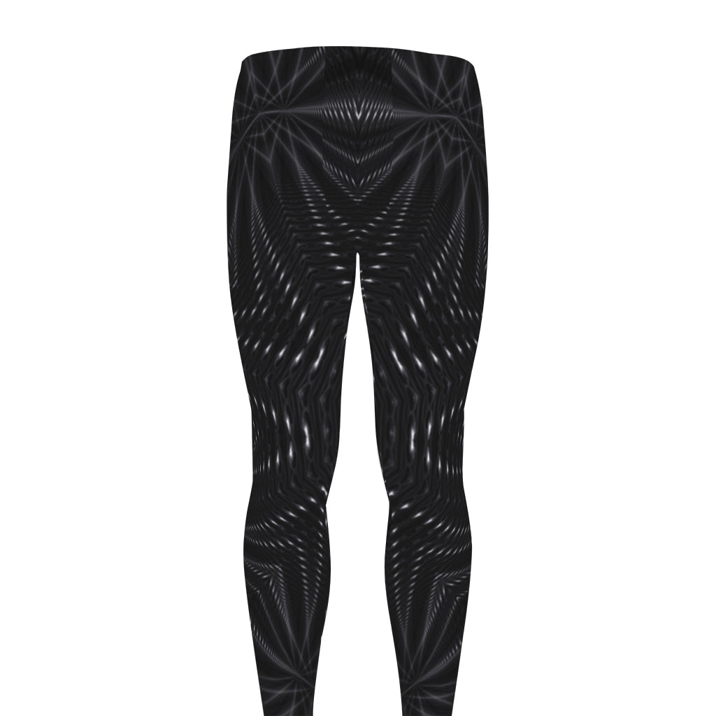 Black Kaleidoscope Print Men's leggings