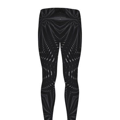 Black Kaleidoscope Print Men's leggings