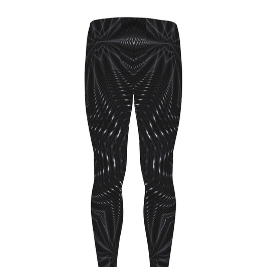 Black Kaleidoscope Print Men's leggings
