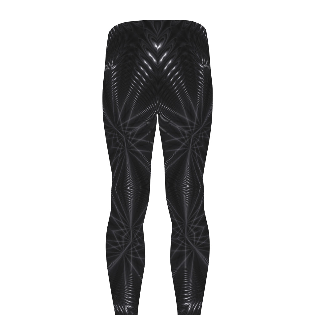 Black Kaleidoscope Print Men's leggings