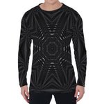 Black Kaleidoscope Print Men's Long Sleeve T-Shirt