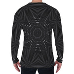 Black Kaleidoscope Print Men's Long Sleeve T-Shirt