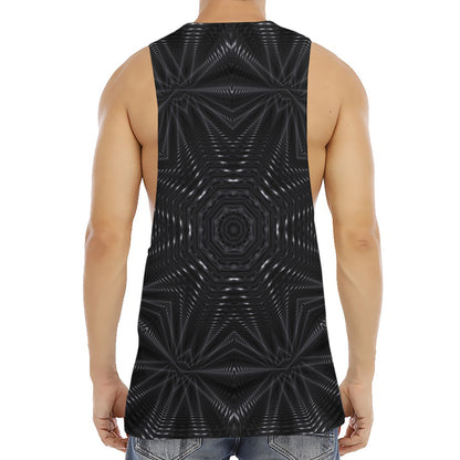 Black Kaleidoscope Print Men's Muscle Tank Top
