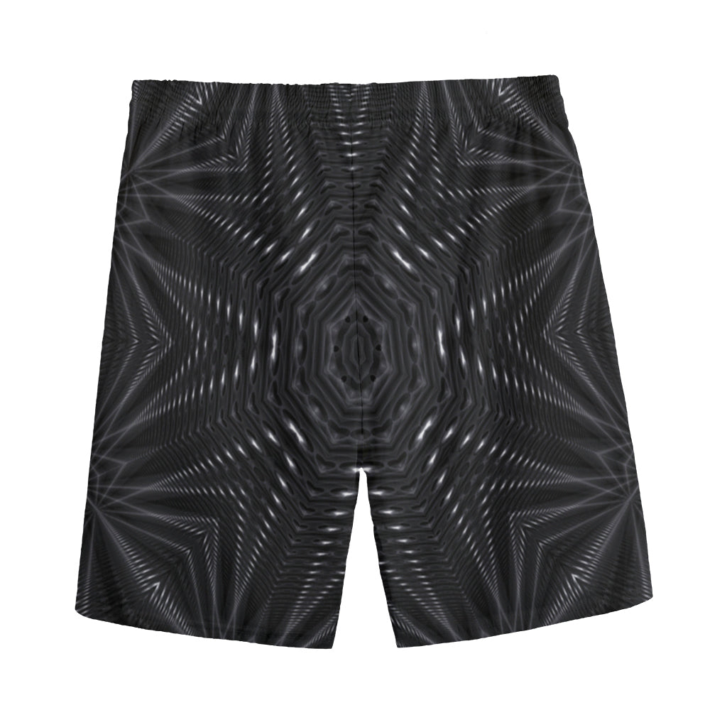 Black Kaleidoscope Print Men's Sports Shorts