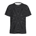 Black Kaleidoscope Print Men's Athletic T-Shirt
