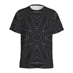 Black Kaleidoscope Print Men's Sports T-Shirt