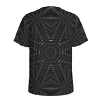 Black Kaleidoscope Print Men's Sports T-Shirt