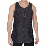 Black Kaleidoscope Print Men's Velvet Tank Top