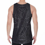 Black Kaleidoscope Print Men's Velvet Tank Top
