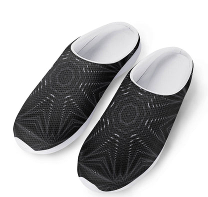 Black Kaleidoscope Print Mesh Casual Shoes