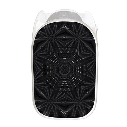 Black Kaleidoscope Print Mesh Laundry Hamper