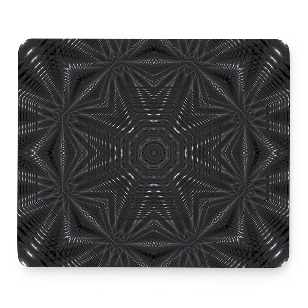 Black Kaleidoscope Print Mouse Pad