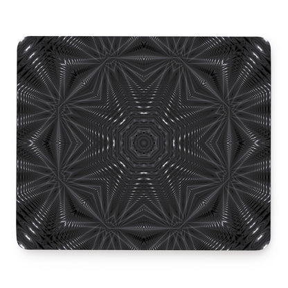 Black Kaleidoscope Print Mouse Pad