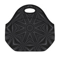 Black Kaleidoscope Print Neoprene Lunch Bag