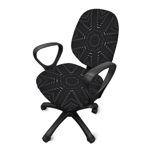 Black Kaleidoscope Print Office Chair Cover