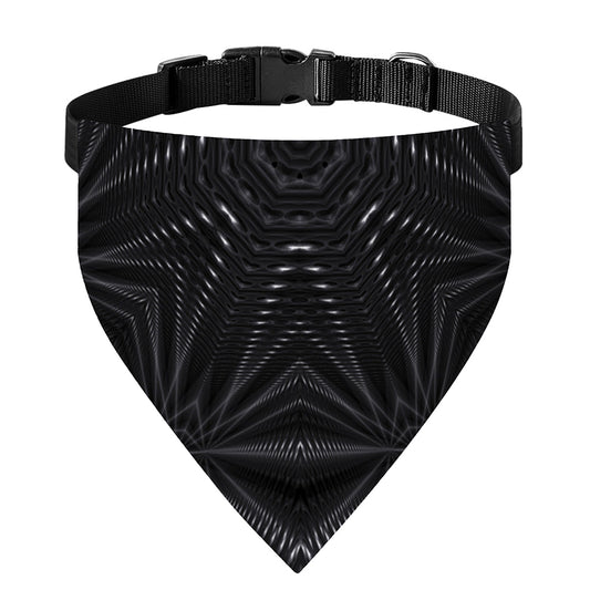 Black Kaleidoscope Print Over The Collar Dog Bandana