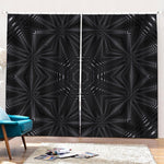 Black Kaleidoscope Print Pencil Pleat Curtains