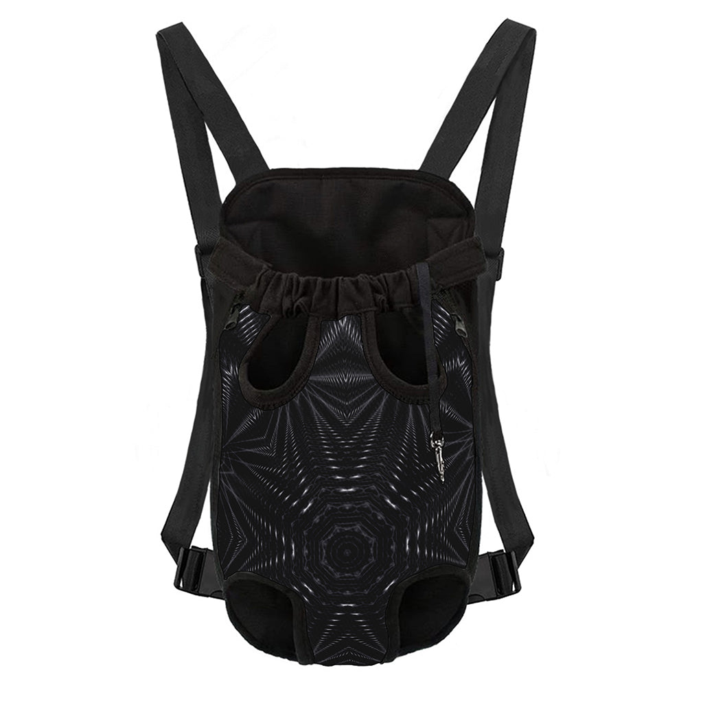 Black Kaleidoscope Print Pet Carrier Backpack