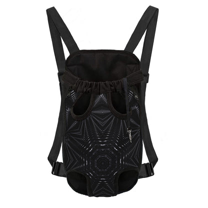 Black Kaleidoscope Print Pet Carrier Backpack