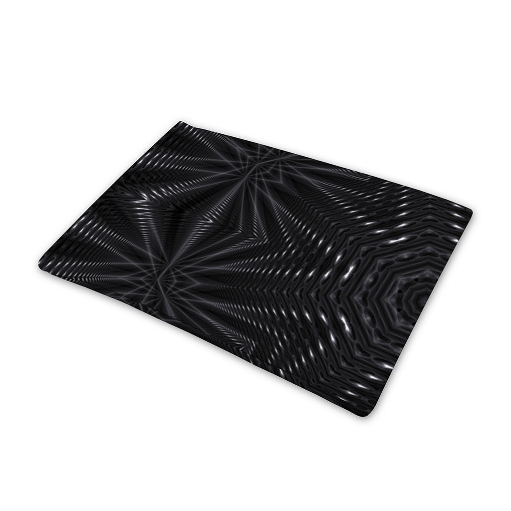 Black Kaleidoscope Print Pet Cooling Mat Cover