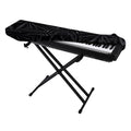 Black Kaleidoscope Print Piano Keyboard Cover