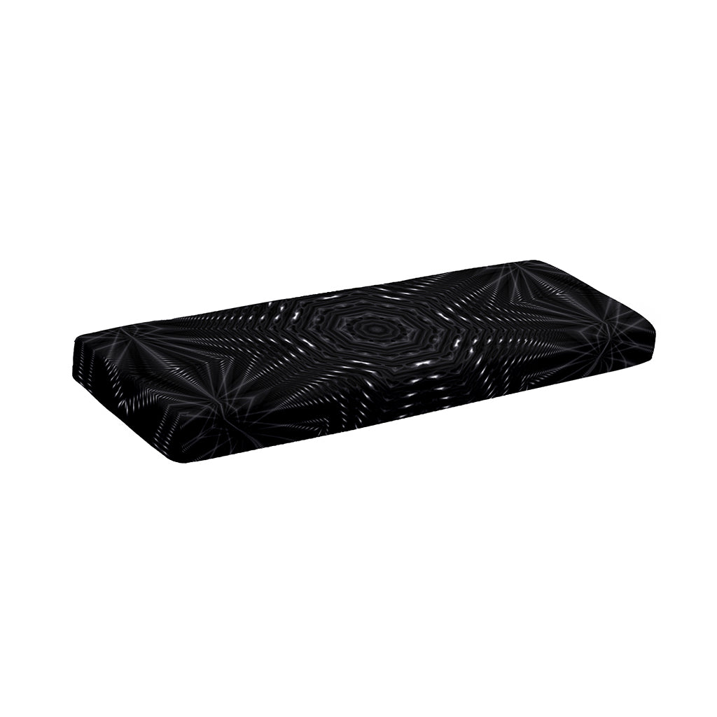 Black Kaleidoscope Print Piano Keyboard Cover