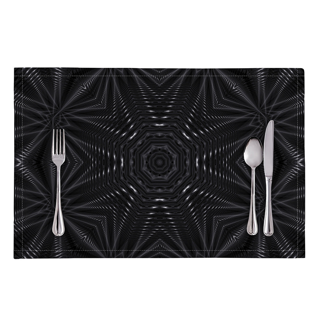Black Kaleidoscope Print Placemat