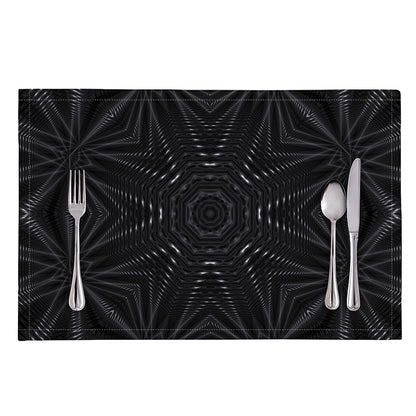 Black Kaleidoscope Print Placemat