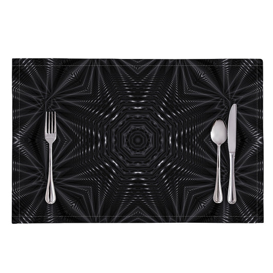 Black Kaleidoscope Print Placemat