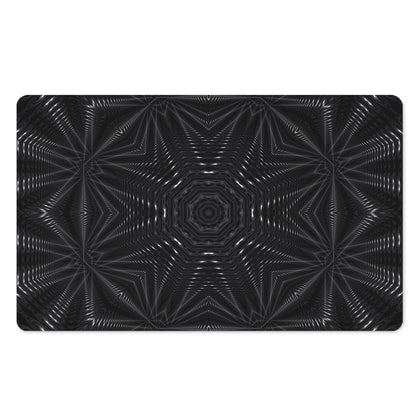 Black Kaleidoscope Print Polyester Doormat
